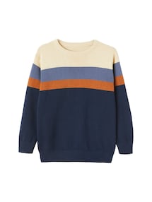 Jungen Feinstrickpullover mit Streifen