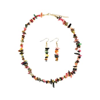 Schmuck-Set Ohrringe & Halskette „Turmalin“, 3-teilig
