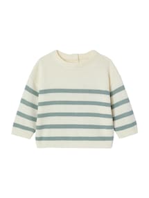 Gestreifter Baby Strickpullover aus Bio-Baumwolle