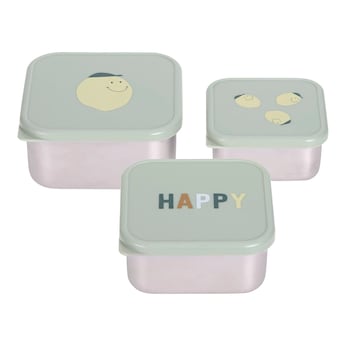 3-tlg. Snackboxset aus Edelstahl