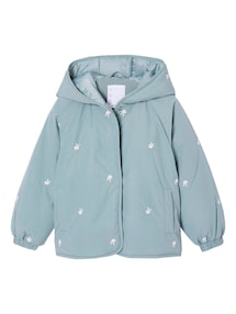 Steppjacke mit Blumenstickerei Mädchen, Übergangsjacke