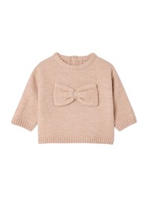 Baby Strickpullover mit voluminöser Schleife