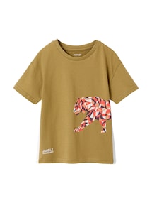 T-Shirt Jungen mit Tiger-Print, mit Recycling-Baumwolle