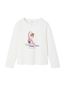 Mädchen Shirt mit Ballerinamotiv, Recycling-Baumwolle