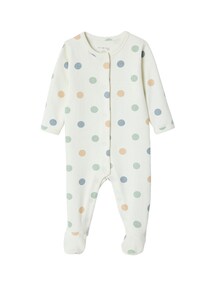 Bio-Kollektion: Baby Strampler aus getupftem Jersey