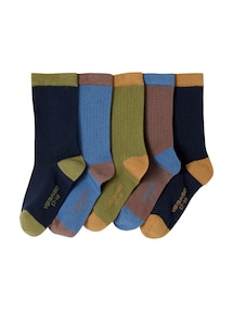 5er-Pack zweifarbige Jungen Socken aus Ripp