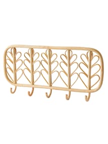Wandgarderobe mit Rattan BOHO mit 5 Kleiderhaken, Kinderzimmer
