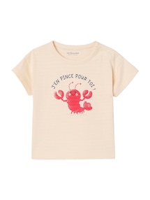 Bio-Kollektion: Jungen Baby Shirt mit Hummerprint und Druckknöpfen