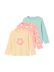 3er-Pack Mädchen Shirts mit Print BASIC
