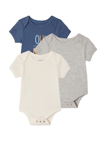 3er-Pack mitwachsende Baby Schlupfbodys mit kurzen Ärmeln