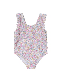 Mädchen Baby Badeanzug mit Volants, Blumenprint