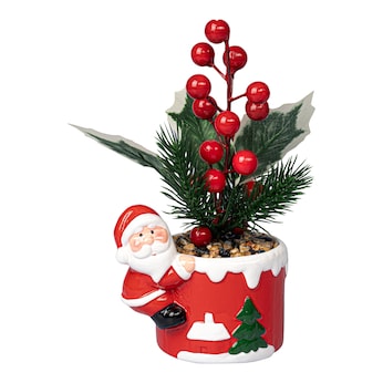 Gesteck "Beeren-Topf Santa"
