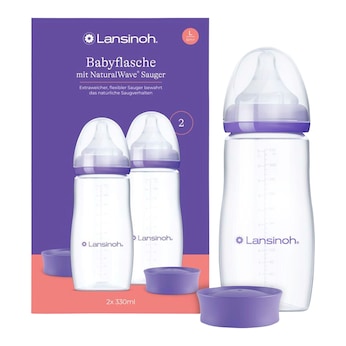 2er-Pack Babyflasche NaturalWave Sauger, Anti-Kolik-Weithals, 330ml