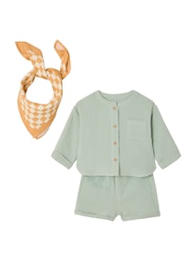 Baby Set: Hemd, Shorts und Bandana