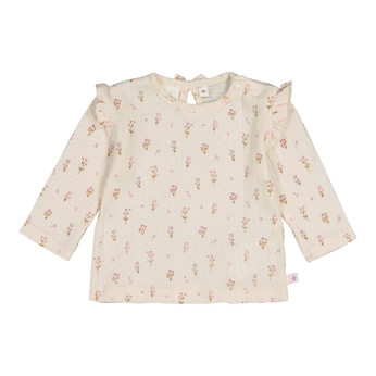 Ajour-Shirt langarm Blumen Rüschen