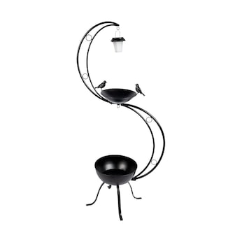 Solar-LED-Vogeltränke mit Pflanztopf