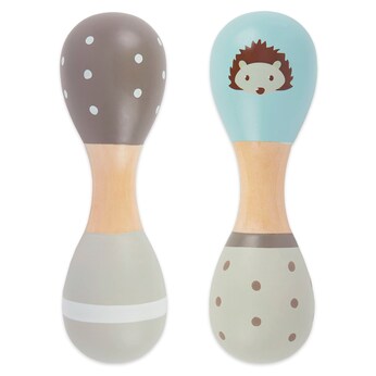 Baby Holzrassel Igel Hantelrassel 2er Set