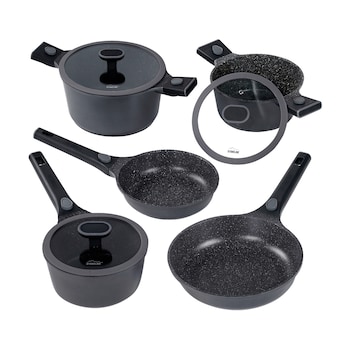 STONELINE SMART Kochgeschirr-Set 8-teilig 18/20/24 | mit Deckeln - Grau