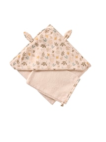Set aus Musselin-Badecape & Waschhandschuh Baby BAYOU