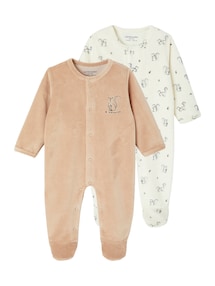 Bio-Kollektion: 2er-Pack Baby Strampler aus Samt