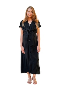 Langes Blusenkleid für Schwangerschaft und Stillzeit