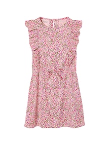 Bedrucktes Mädchen Jerseykleid mit Volantärmeln