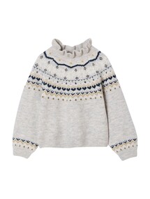 Jacquard-Pullover mit Glitzerdetails Mädchen