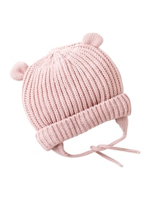 Baby Set: Mütze, Schal und Fäustlinge mit Ohren-Applikation