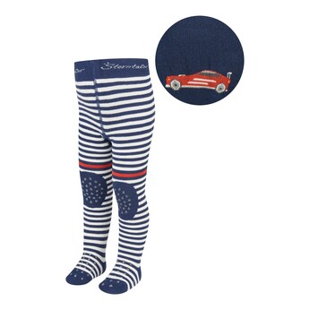 Krabbelstrumpfhose Auto Ringel