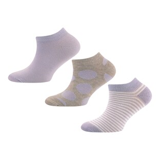 3er-Pack Sneakersocken Punkte Ringel