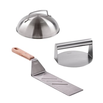 STONELINE Burger Smasher Burgerpresse Set 3-teilig | Edelstahl