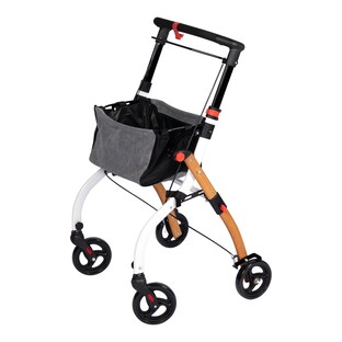 Indoor-Rollator in Holz-Optik mit Tasche und Tablett - AT51040