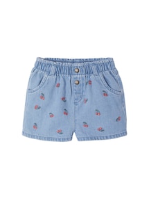 Baby Jeansshorts mit Blumenstickerei