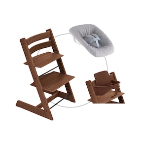 Bundle Treppenhochstuhl Eiche inkl. Newbornset Light Grey & Babyset