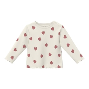 Shirt langarm Herzen Rippqualität