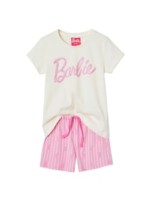 Kurzer Mädchen Schlafanzug BARBIE mit Glanzmotiv