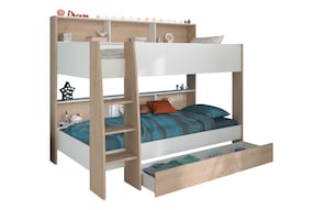 Etagenbett mit Bettschubkasten "Shelter 12" Jackson-Eiche - Weiß