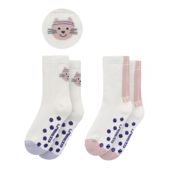 2er-Pack ABS Socken Katze Streifen