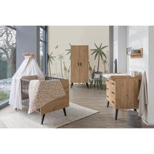 3-tlg. Babyzimmer Morris Oak mit 2-türigem Kleiderschrank