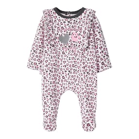 Overall mit Fuß Leopard Rüschen