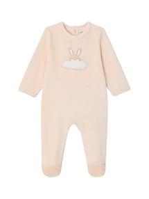Baby Samt-Schlafanzug mit Rückenöffnung