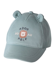 Baby Baumwollcap mit 3D-Ohren und Schriftzug