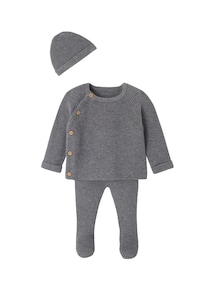 Baby-Set: Strickjacke, Hose & Mütze