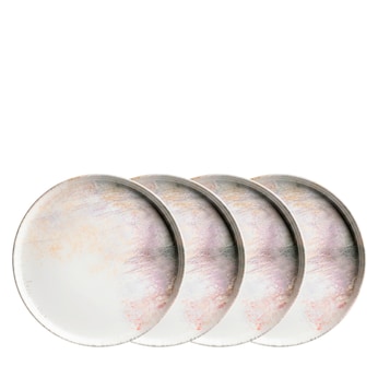 Dessertteller-Set, Steinzeug Aquarellia