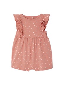 Baby Kurzoverall mit Volantärmeln, Bio-Baumwolle BASIC