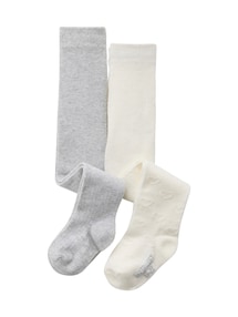 2er-Pack Baby Mädchen Strumpfhosen, Lochstrickmuster