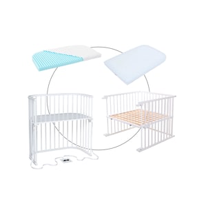 Bundle Beistellbett Boxspring inkl. Matratze MediTex® und Kinderbettumbausatz inkl. Matratze MediTex® extraluftig
