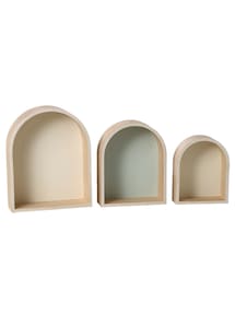 3er-Set Kinderzimmer Wandregale, Regenbogen