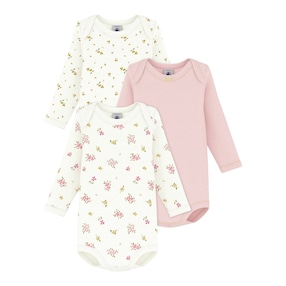 3er-Pack Bodys langarm Blumen