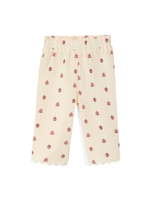 Weite Baby Hose aus Baumwoll-Musselin, Wellensaum